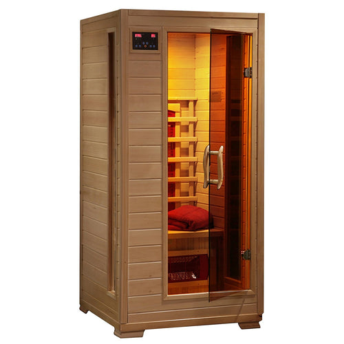 1-2 Person Hemlock Infrared Sauna w/ 3 Ceramic Heaters