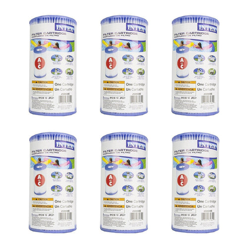 (Pack of 6) Intex 29000E/59900E Easy Set Pool Replacement Type A or C Filter Cartridge